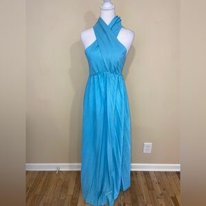 Unique Vintage Aqua Maxi Dress